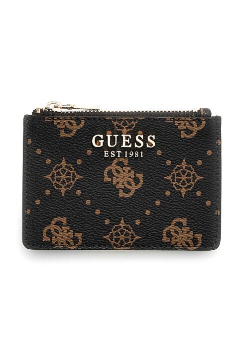 Kadın Carrie Logo Desenli Fermuarlı Kartlık - Kahverengi - Guess