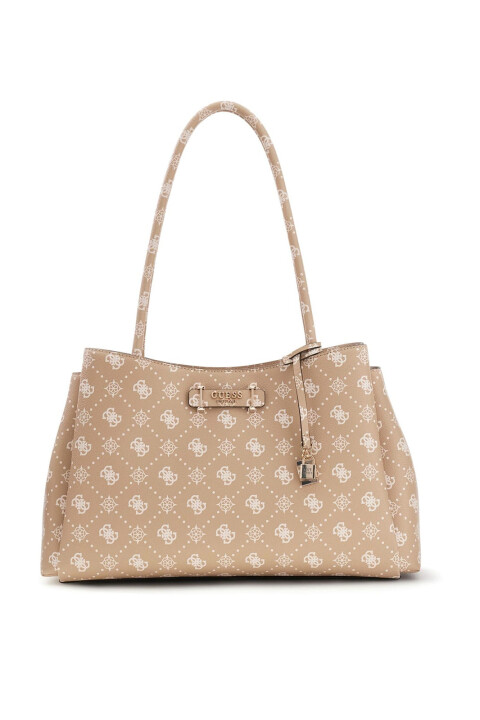 Kadın Carrie Logo Omuz Çantası - Bej - Guess