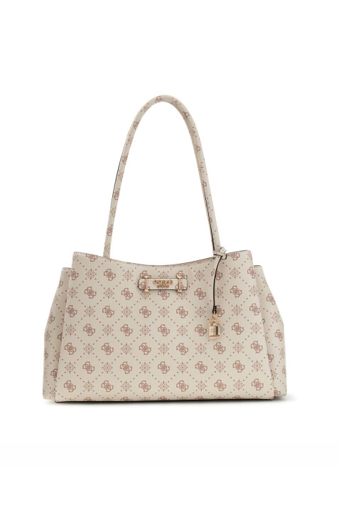 Kadın Carrie Logo Omuz Çantası - Krem/Vizon 