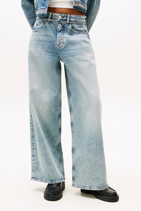 Kadın Charlie Normal Bel Geniş Paça Jean Pantolon - Açık Mavi - Tommy Hilfiger