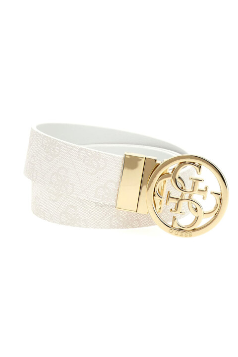 Kadın Çift Taraflı Logo Tokalı Ayarlanabilir Kemer - Beyaz - Guess