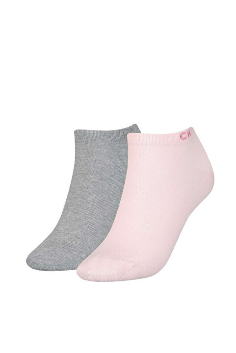 Kadın Ck 2'li Sneaker Çorap - Gri/Pembe 