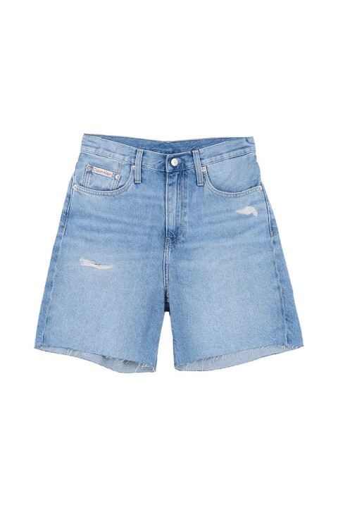 Kadın Ck Bermuda Şort - Mavi - Calvin Klein