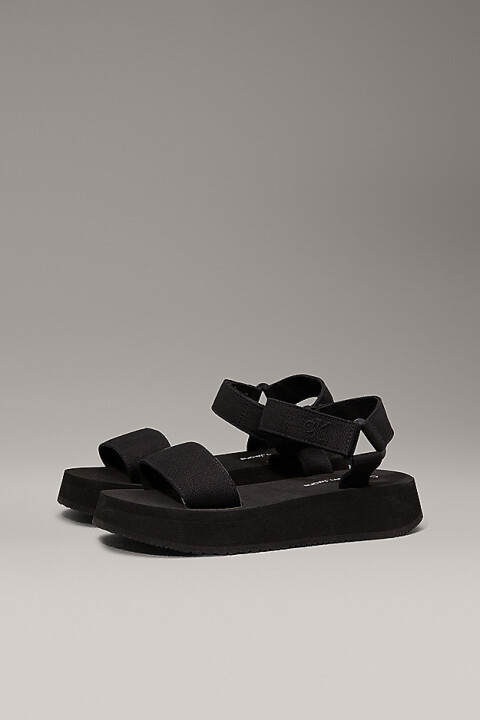 Kadın Ck Canvas Platform Sandalet - Siyah 