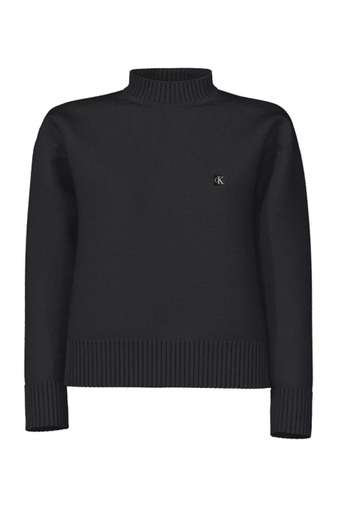 Kadın Ck Embro Badge Kazak - Siyah 