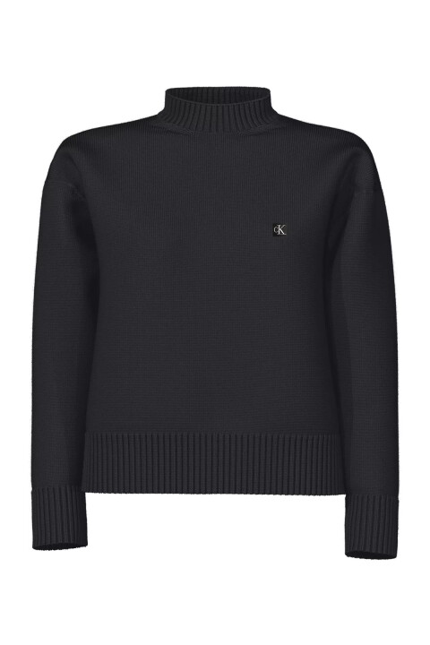 Kadın Ck Embro Badge Kazak - Siyah - Calvin Klein