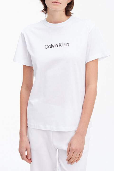 Kadın Ck Hero Logo Regular T-Shirt - Beyaz 