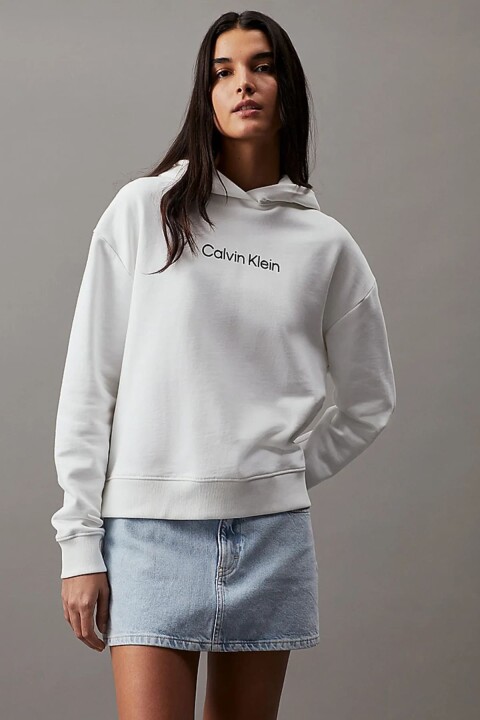 Kadın Ck Hero Logo Sweatshirt - Beyaz 