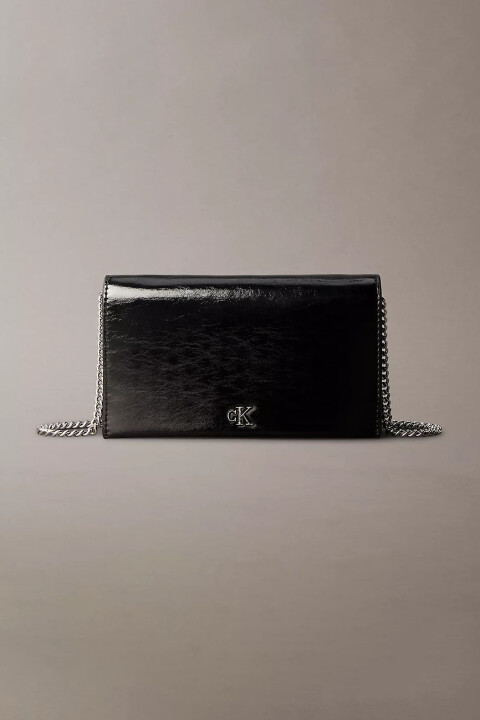 Kadın Ck Metallic Wallet On Chain Cüzdan- Siyah - Calvin Klein