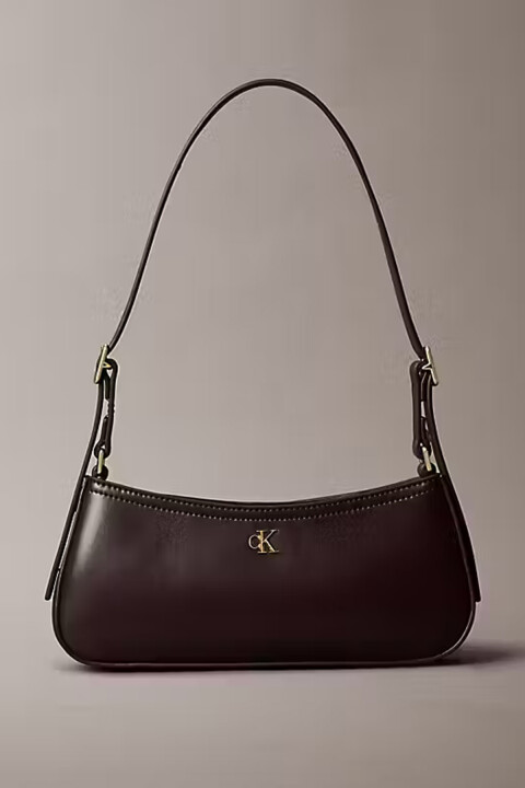 Kadın CK Small Shoulder Bag - Bordo 