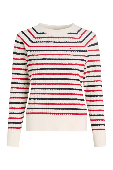 Kadın Co Cable C-Nk Kazak-Beyaz - Tommy Hilfiger