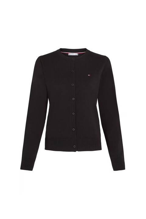 Kadın CO Jersey Stitch Düğmeli Hırka - Siyah - Tommy Hilfiger
