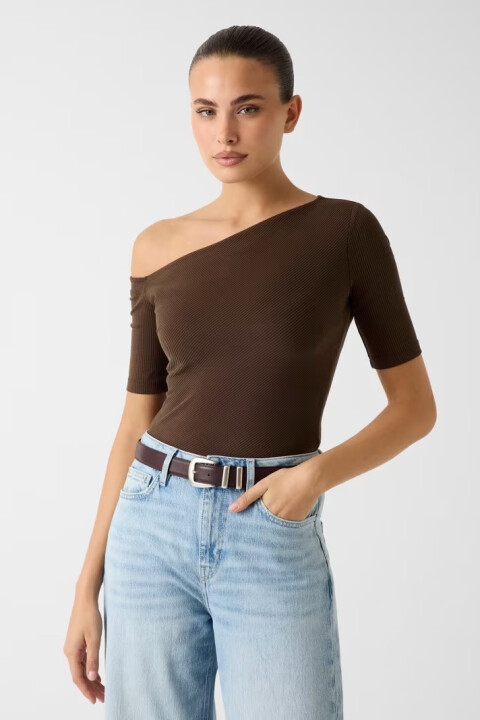 Kadın Cris Tek Omuz Top - Kahverengi - Guess