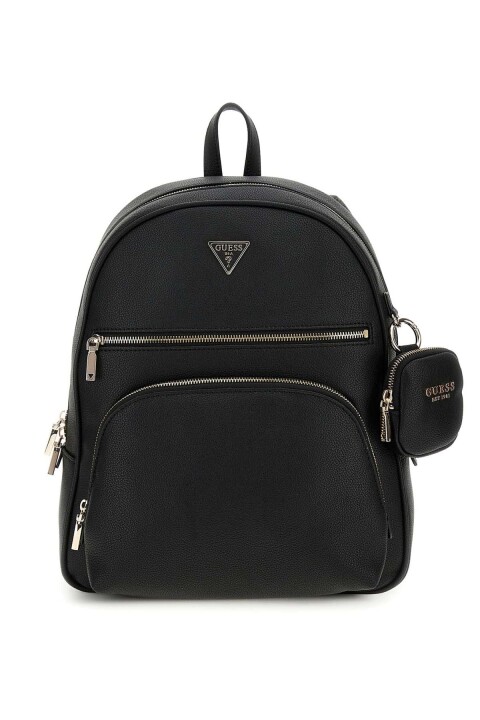 Kadın Cüzdan Aksesuarlı Çok Cepli Sırt Çantası - Siyah - Guess
