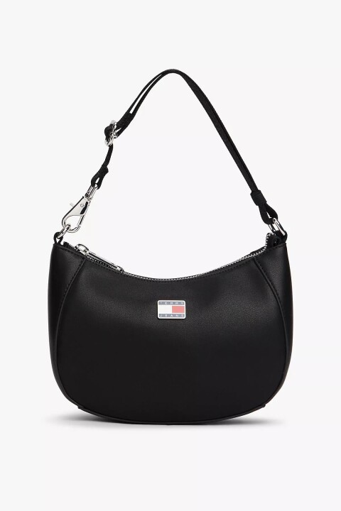 Kadın Daily Elevated Yarım Ay Tasarımlı Logo Rozetli Omuz Çantası - Siyah - Tommy Hilfiger