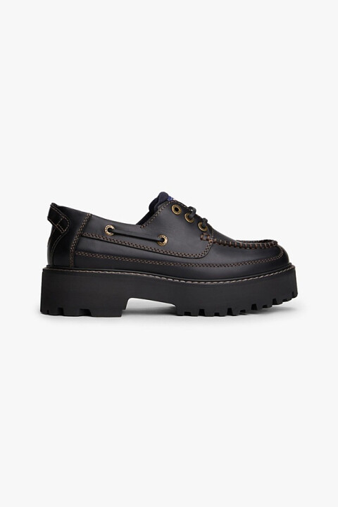 Kadın Deri Kalın Tabanlı Loafer Ayakkabı - Siyah - Tommy Hilfiger