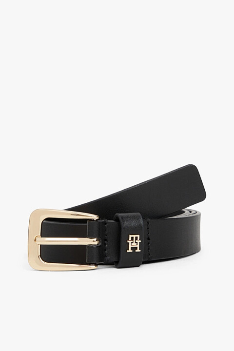 Kadın Deri Monogram Detaylı 2.5 Kemer - Siyah - Tommy Hilfiger
