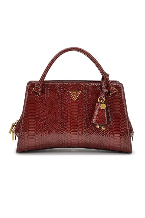 Kadın Desenli Yapılandırılmış El Çantası - Kahverengi 