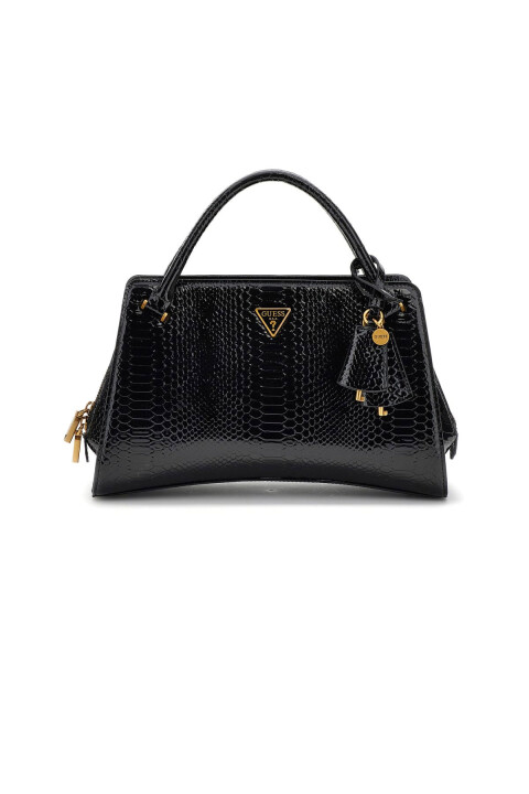 Kadın Desenli Yapılandırılmış El Çantası - Siyah - Guess