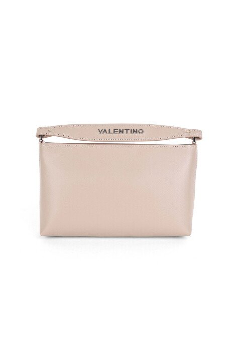 Kadın Dokulu Deri El ve Omuz Çantası - Pudra - Valentino