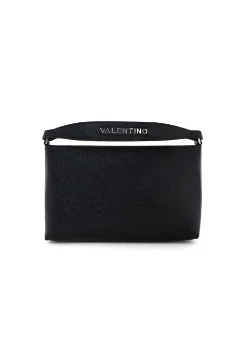 Kadın Dokulu Deri El ve Omuz Çantası - Siyah 