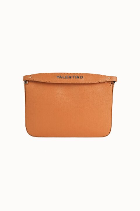 Kadın Dokulu Deri El ve Omuz Çantası - Taba 