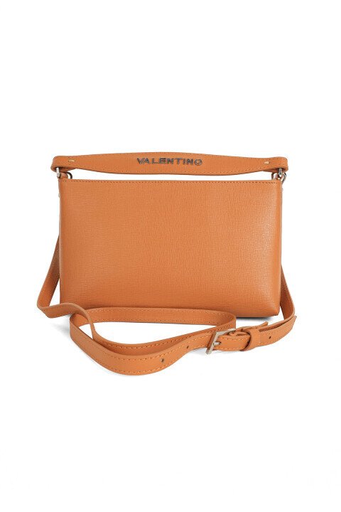 Kadın Dokulu Deri El ve Omuz Çantası - Taba 