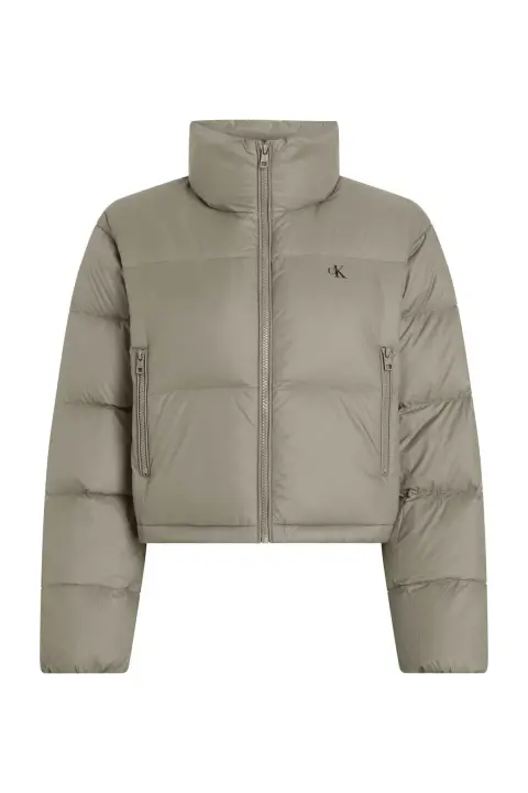 Kadın Down Mini Ck Logolu Kısa Mont - Gri - Calvin Klein