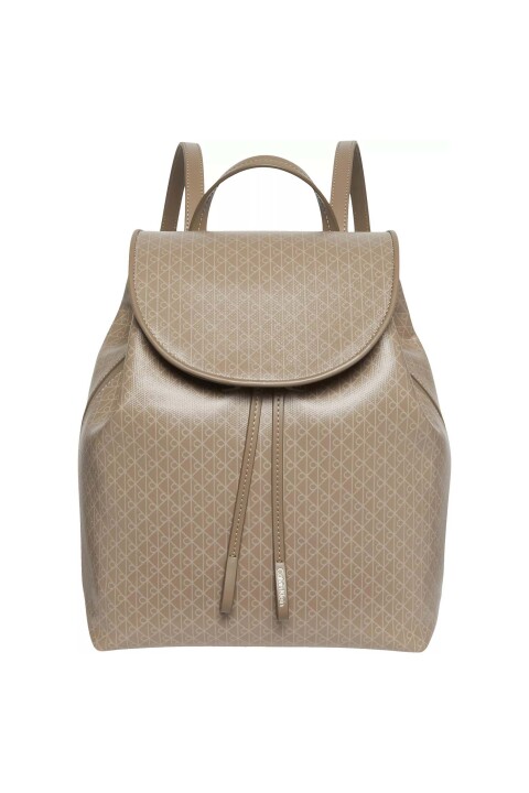 Kadın Emblem Aop Flap Backpack Sırt Çantası - Vizon - Calvin Klein