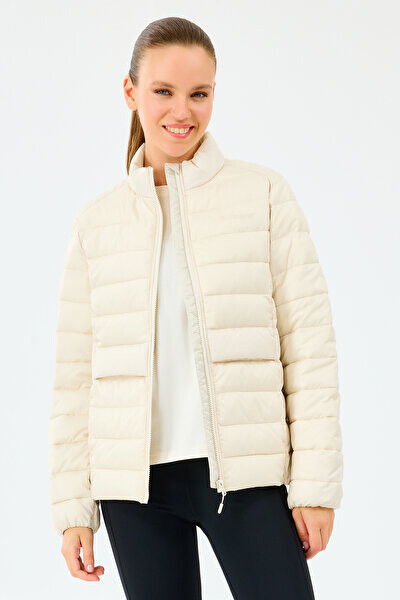 Kadın Essential Outerwear Padded Dik Yaka Şişme Mont - Ekru - Skechers