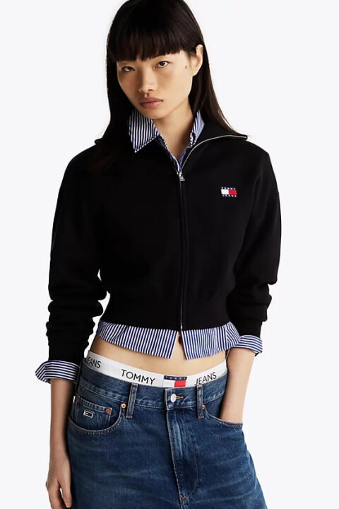 Kadın Fermuarlı Hırka - Siyah - Tommy Hilfiger
