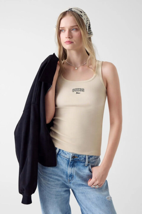 Kadın Fitilli Askılı Top - Bej 