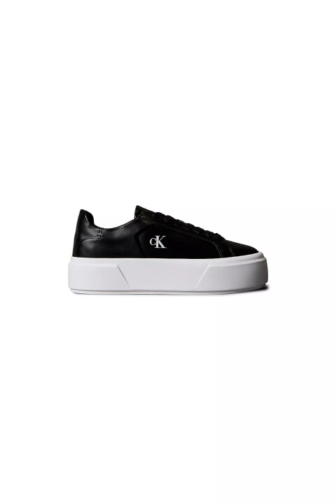 Kadın Flatform Lace Up Lth Sneaker - Siyah 