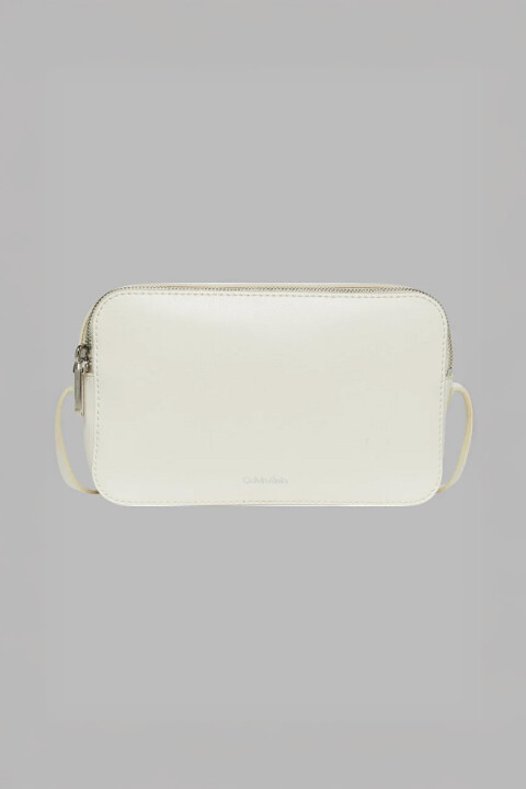 Kadın Foil Logo Elongated Camera Bag Omuz Çantası - Bej 