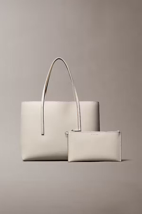 Kadın Foil Logo Tote Çanta - Krem 