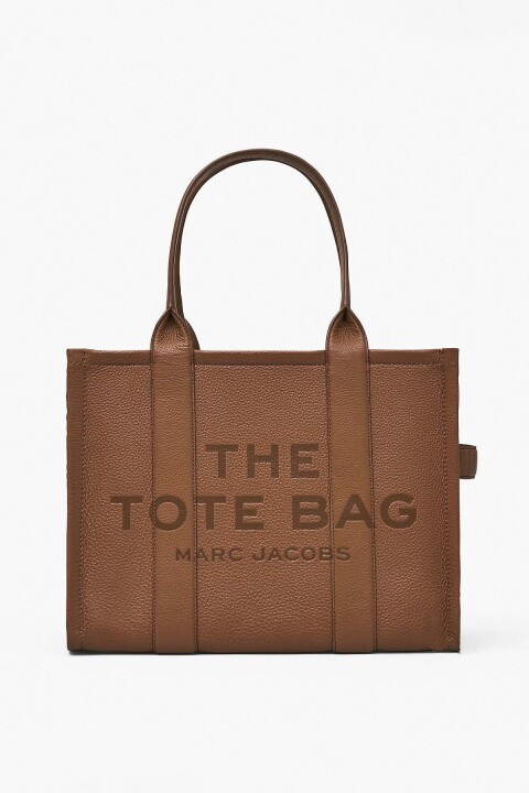 Kadın Tote Bag Geniş Boy Dokulu Kabartma Yazılı Omuz Çantası - Kahverengi - Marc Jacobs