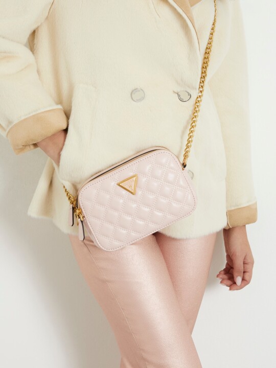 Kadın Giully Kapitoneli Mini Çapraz Omuz Çantası-Pembe 