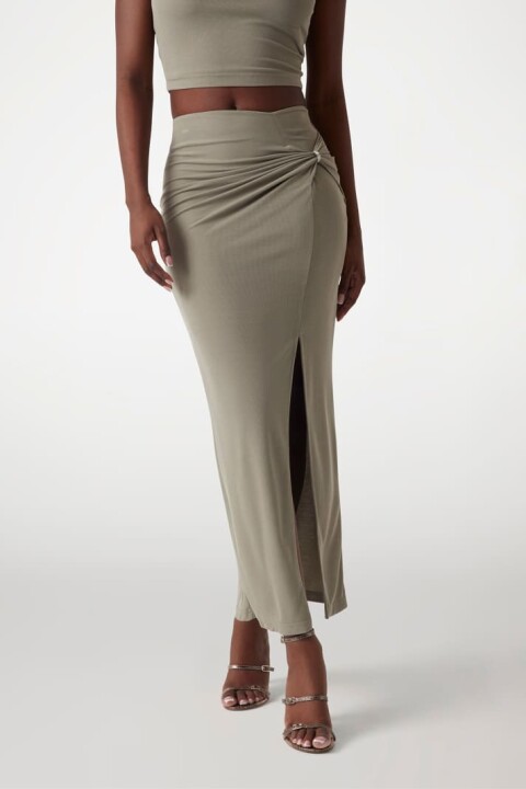 Kadın Gj Aimee Uzun Drapeli Kalem Etek - Yeşil - Guess