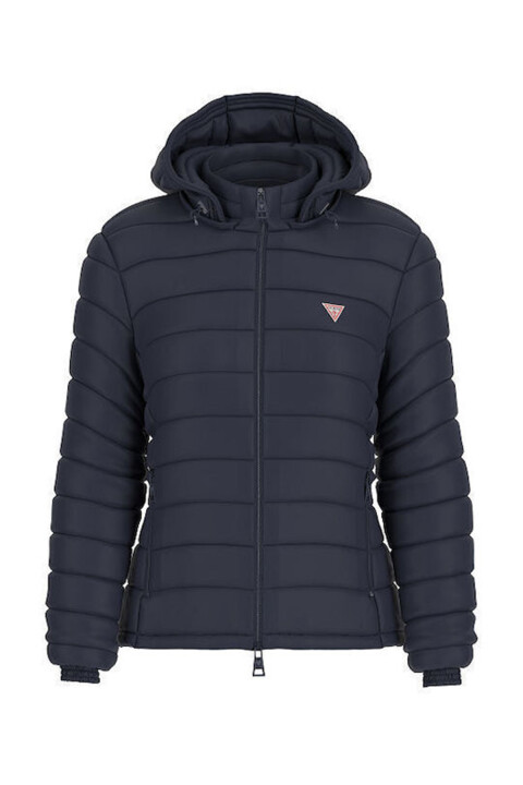 Kadın Gj Kapüşonlu Şişme Mont - Lacivert - Guess