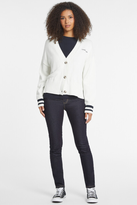 Kadın Gj Ls Vn Nakış İşleme Logolu Hırka - Beyaz - Guess