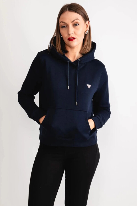 Kadın Gj Mini Patch Kapüşonlu Sweatshirt - Lacivert - Guess