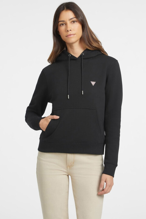 Kadın Gj Mini Patch Kapüşonlu Sweatshirt - Siyah - Guess