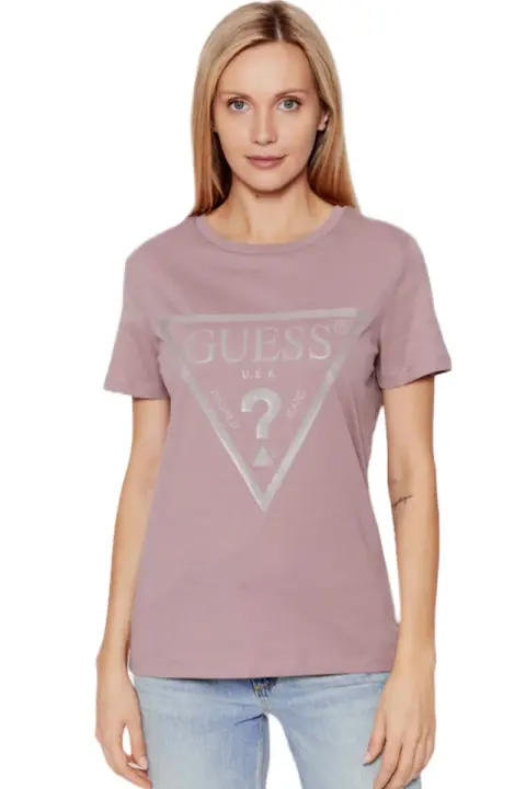 Kadın Önde Üçgen Logolu Adele Ss Cn T-Shirt - Lila 