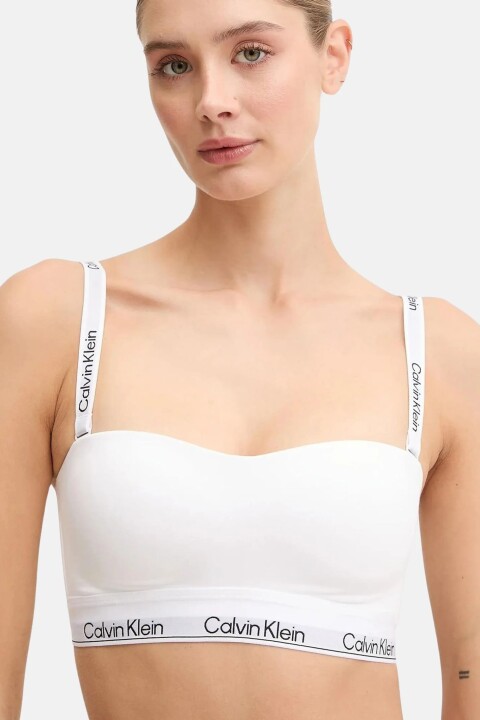 Kadın Hafif Astarlı Bandeau Çıkarılabilir Askılı Sütyen - Beyaz - Calvin Klein
