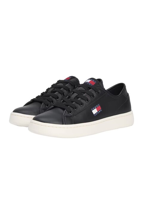 Kadın Hafif Tabanlı Kort Sneaker - Siyah 