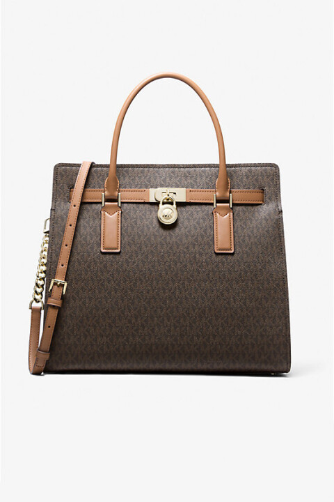 Kadın Hamilton Moderne Büyük Boy Desenli El ve Omuz Çantası - Kahverengi - Michael Kors