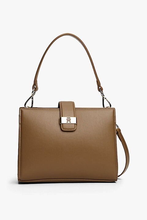 Kadın Heritage Mini Satchel Metal Toka Detaylı Omuz Çantası - Kahverengi 