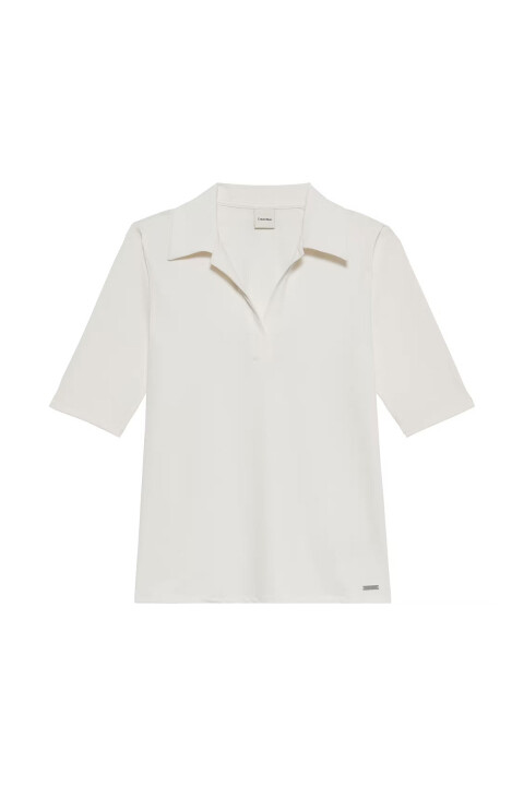 Kadın HS Crepe Jersey Polo T-Shirt - Beyaz 