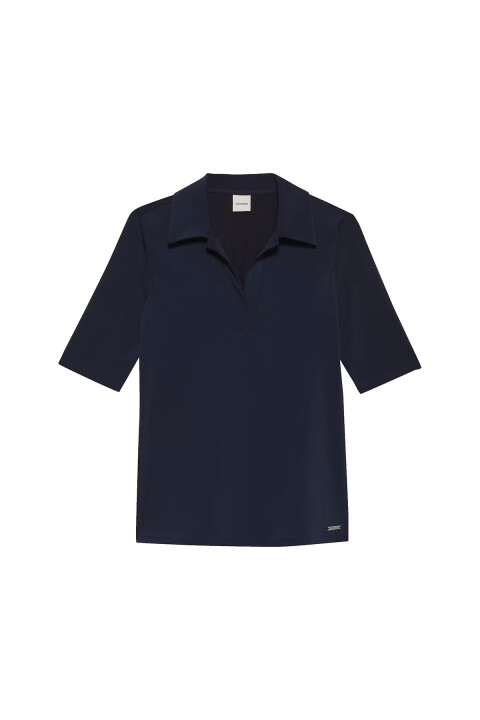 Kadın HS CREPE JERSEY POLO Yaka T-Shirts – Lacivert - Calvin Klein