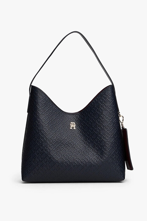 Kadın Icon Monogram Kabartmalı Omuz Çantası - Lacivert - Tommy Hilfiger